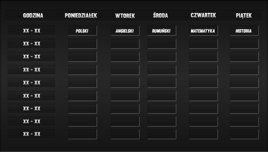 [PSD] Plan lekcji wraz z godzinami. - Produkty Adobe - MultiPlayer